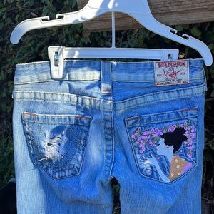 true religion vintage low rise flare jeans!